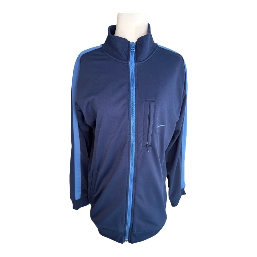 Nike Kids Full‎ Zip Track Jacket Blue Athletic Activewear Casual